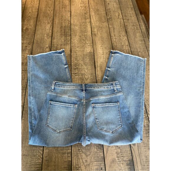 Vervet wide leg cropped jeans raw hem size 31  - Picture 3 of 9